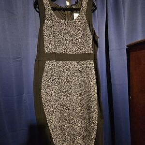 Torrid Black and Gray Midi Dress